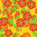 Bunch of Orange Flowers Pattern, Tile Royalty Free Stock Photo