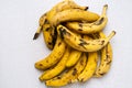 Bunch of overripe bananas as ingredients for banana bread
