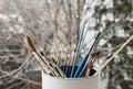 A bunch of paint brushes Royalty Free Stock Photo