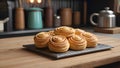 Bunch of palmier puffs are on a wooden board
