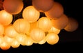 Bunch of paper lantern lamps in display