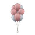 Bunch of pink and blue balloons.