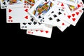 Bunch of playing cards of different colors Royalty Free Stock Photo