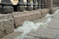 a bunch of poplar fluff in summer, seasonal allergies, pollinosis Royalty Free Stock Photo