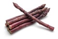 Bunch of purple asparagus isolated on white Royalty Free Stock Photo