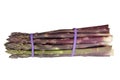 Bunch of Purple Asparagus on White Royalty Free Stock Photo