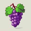 Vibrant Grape Pixel Art: 2d Game Item In 8-bit Style