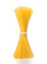Bunch of raw pasta spaghetti on white background Royalty Free Stock Photo