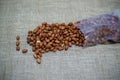 a bunch of raw peanuts just taken out of a plastic bag Royalty Free Stock Photo