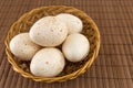 Bunch of raw turkey eggs in a bowl Royalty Free Stock Photo