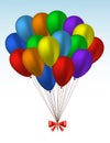 Bunch of realistic colorful helium balloons Royalty Free Stock Photo