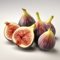 Hyperrealistic Illustration Of Dark And Foreboding Figs On White Background