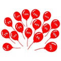 Bunch of Red Balloons with Discount Labels Royalty Free Stock Photo