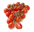 Bunch of Red Cherry Tomatoes with Water Droplets, Ingredient Ã¢â¬â Italian `Pizzutello` Variety Royalty Free Stock Photo