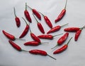 Bunch of red chilli peppers  white background Royalty Free Stock Photo