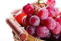 Bunch of red grapes in a basket. Royalty Free Stock Photo