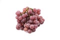 Bunch of red grapes , fresh with water drops. Isolated on white Royalty Free Stock Photo