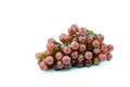 Bunch of red grapes , fresh with water drops. Isolated on white Royalty Free Stock Photo