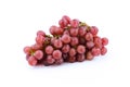 Bunch of red grapes , fresh with water drops. on white Royalty Free Stock Photo