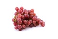 Bunch of red grapes , fresh with water drops. on white Royalty Free Stock Photo