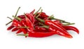 Bunch of Red Spicy Chilli, Chili Peppers isolated on white