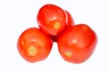 Bunch the red tometo isolated in white background its fresh nutritious and citrious