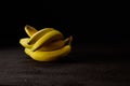 Bunch of ripe bananas on black background - Image Royalty Free Stock Photo