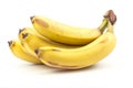 Bunch of Ripe Bananas on White Background