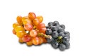 Bunch of ripe Crimson Seedless red grapes and black grapes isolated on white background Royalty Free Stock Photo