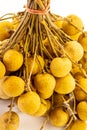 Bunch of ripe fruits longan brown mini fruit thailand vietnam sweet thin skin close-up