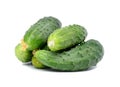 Bunch of ripe green cucumbers on a white isolated background Royalty Free Stock Photo