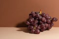 Bunch of ripe red grapes isolated on beige background Royalty Free Stock Photo