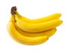 Bunch of ripe yellow bananas isolated on white background Royalty Free Stock Photo