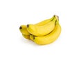 Bunch of ripe yellow bananas isolated on a white background. Royalty Free Stock Photo