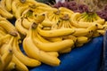 Bunch of ripened bananas at grocery store Royalty Free Stock Photo