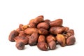A bunch of roasted peanuts on a white, closeup. Royalty Free Stock Photo