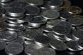 Bunch of russian rubles coins Royalty Free Stock Photo