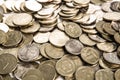 Bunch of Russian rubles in the form of coins Royalty Free Stock Photo