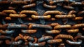 A bunch of rusted metal chains stacked together Royalty Free Stock Photo