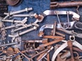 a bunch of second hand rusty tools