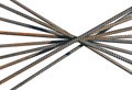 Bunch of several reinforcement bars isolated Royalty Free Stock Photo