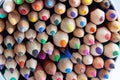 Bunch of sharpened colored pencils. Royalty Free Stock Photo