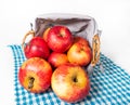 A bunch of shiny, red apples in a basket, Royalty Free Stock Photo