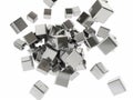 A bunch of silver cubes are falling down Royalty Free Stock Photo