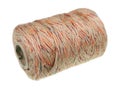 A bunch of simple coarse rope made from hemp ecological natural fibers isolated