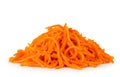 Bunch of sliced carrots on a white, isolated. Royalty Free Stock Photo