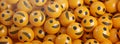 A Bunch of Smiley Emoticons. Social Media Concept Background Banner 3D Rendering Royalty Free Stock Photo