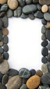bunch of stone pebbles forms a frame Royalty Free Stock Photo