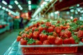 A bunch of strawberries in a basket Royalty Free Stock Photo