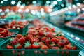 A bunch of strawberries in a grocery store Royalty Free Stock Photo